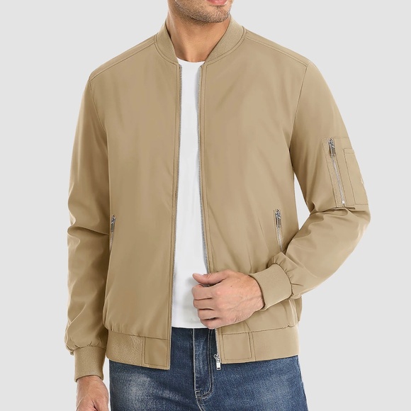 MagcoMsen Lightweight Zip-Up Bomber Jacket - Picture 1 of 10